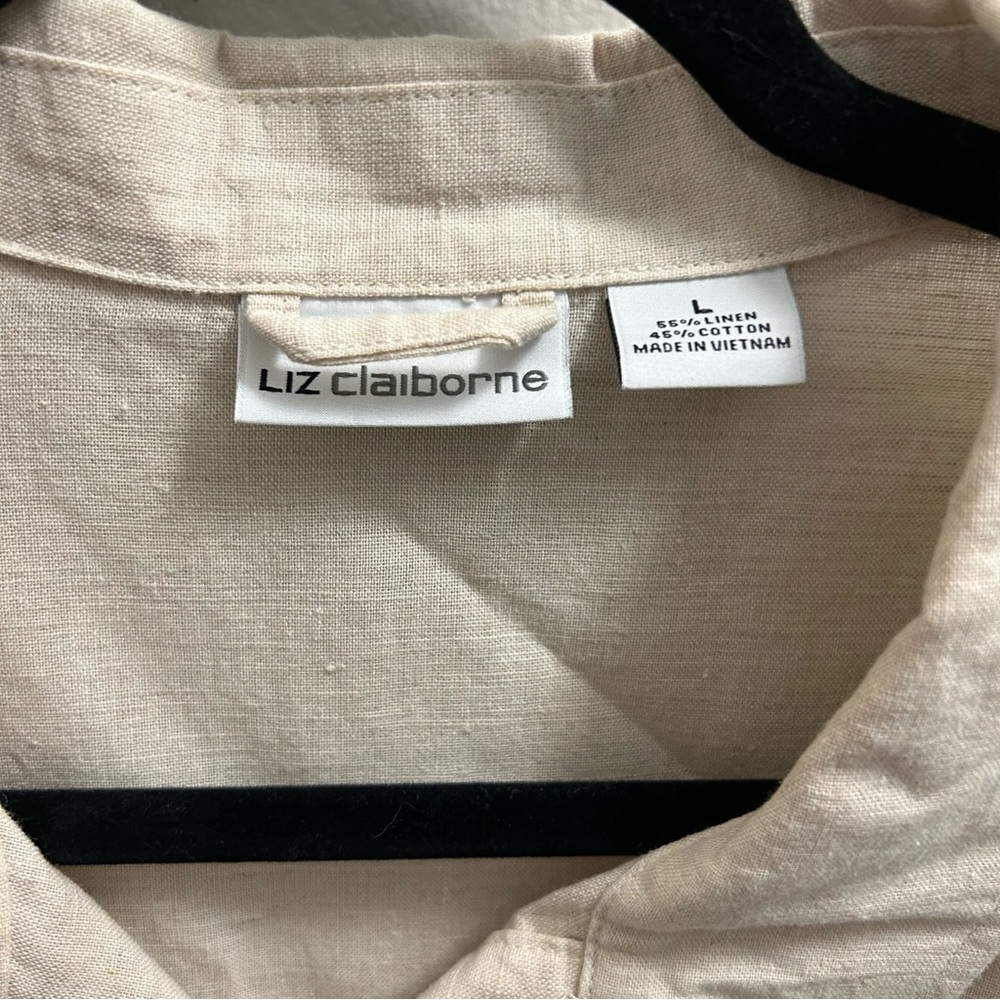 Liz Claiborne Cream Button-Up Shirt Jacket - Picture 6 of 7